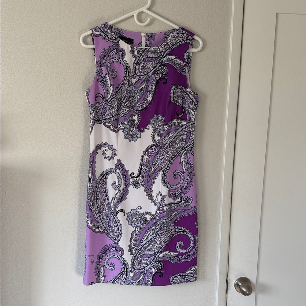 Alyx Purple and White Paisley Mini Dress